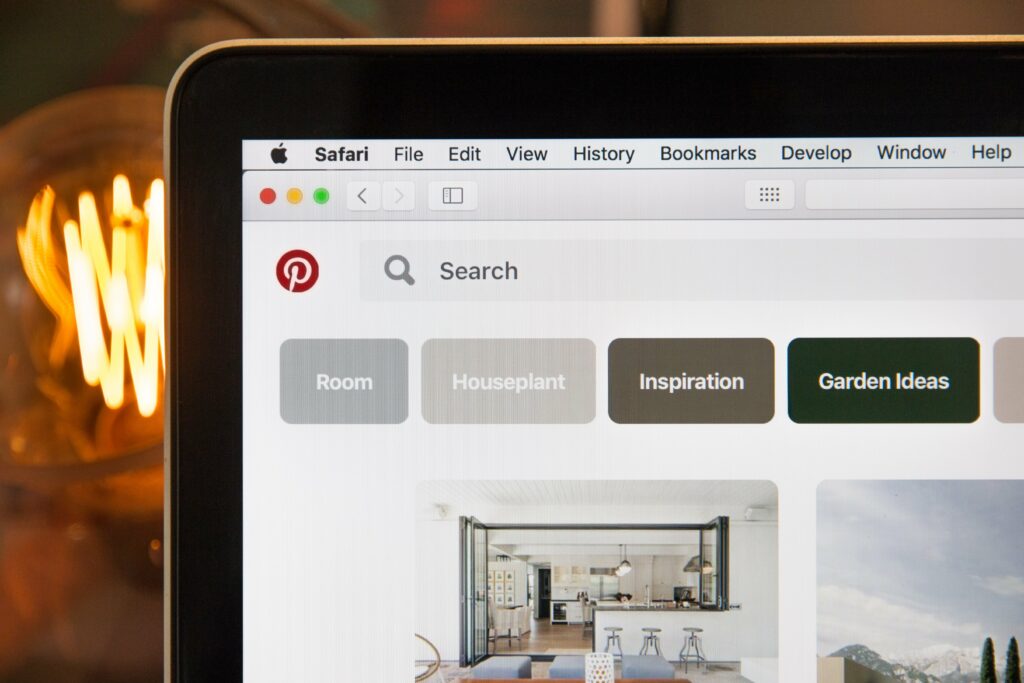 Pinterest - Screenshot du moteur de recherche