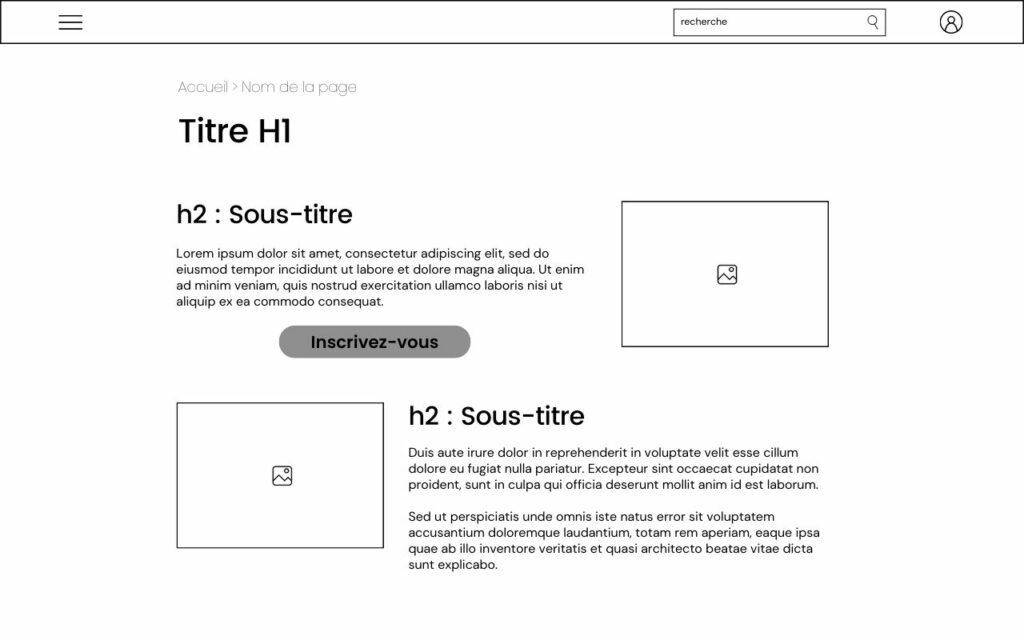 Exemple de wireframe desktop