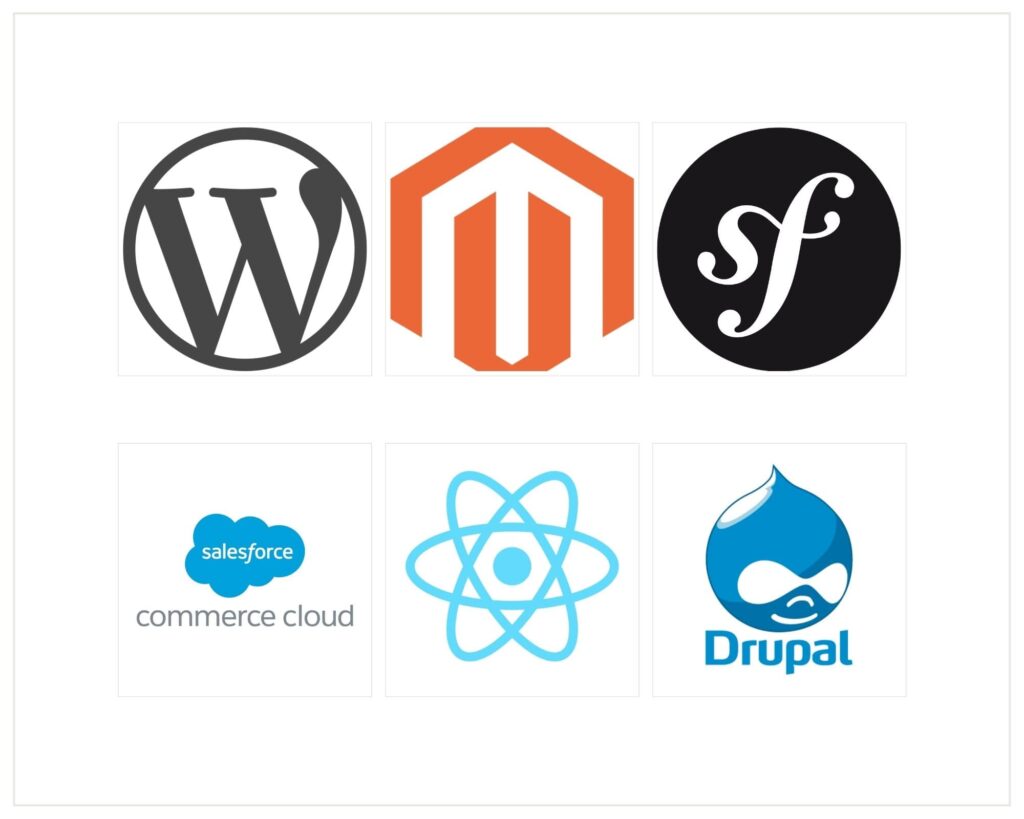 Optimisations SEO sur différents CMS et Frameworks : WordPress, Magento, Symfony, Drupal, Salesforce Commerce Cloud, ReactJS